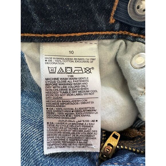 Old Navy Girl's Size 10 High Rise Distressed Denim Shorts Blue Flag Detail - Picture 6 of 6